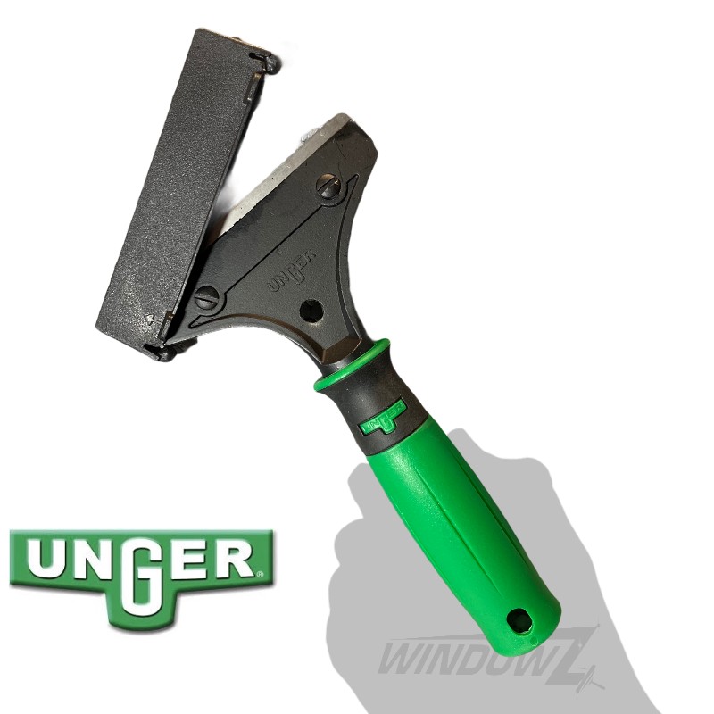 Unger SH00C Ergotec Short Handle Scraper, 4 Blade Width